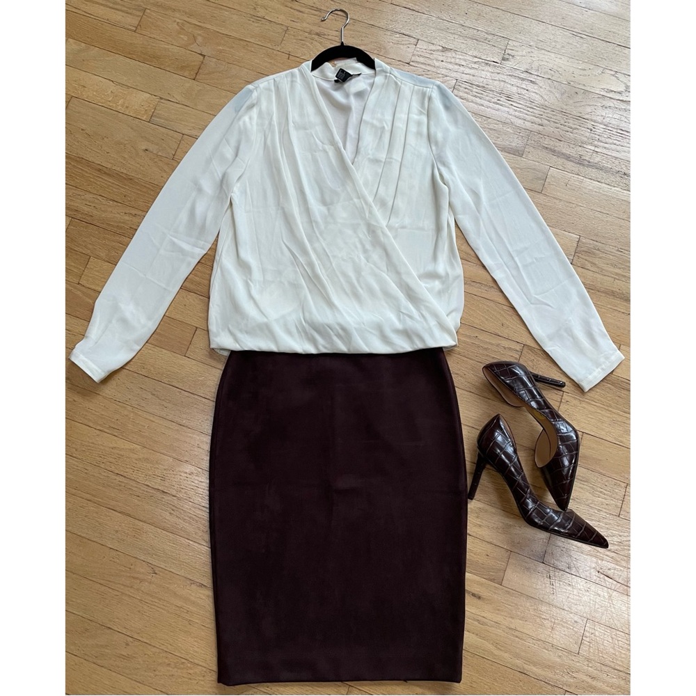 Long Sleeve Cross Front Blouse